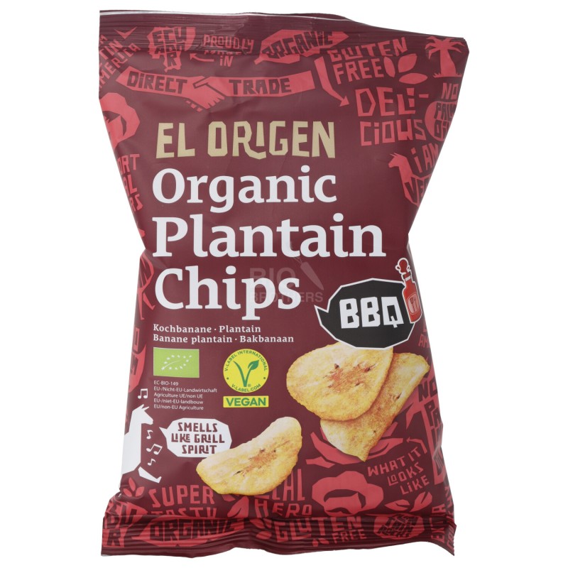 CHIPS PLATANO BBQ BIO VEGAN 80G