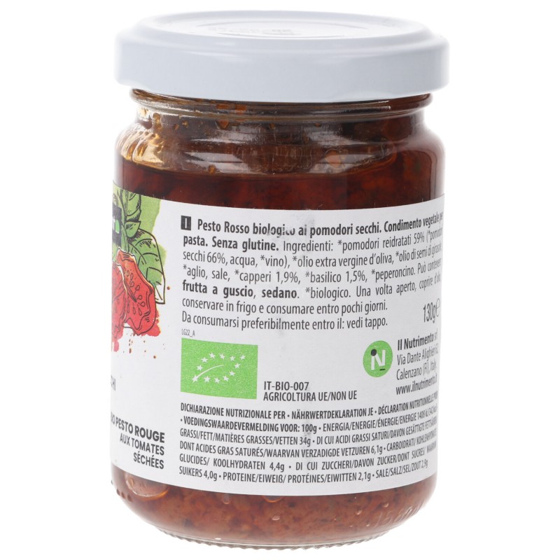 Pesto Rosso con Pomodori Secchi biologico vegan