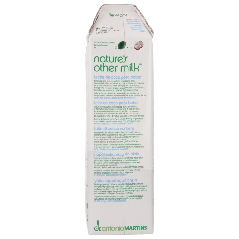 Latte di cocco Biologico senza zuccheri aggiunti°