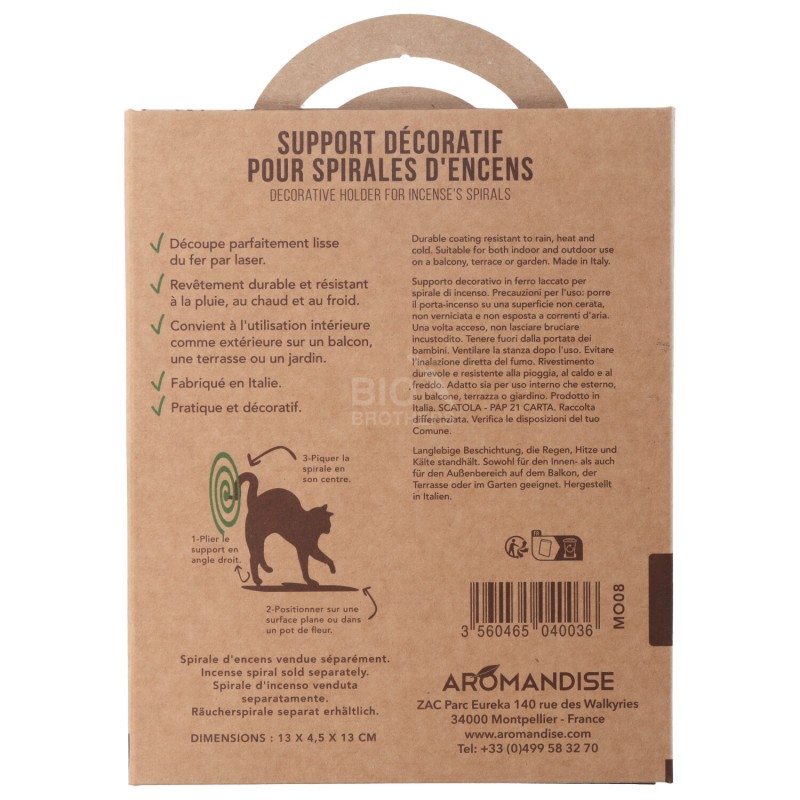 SUPP.GATTO BRUCIA SPIRALE METALLO 1PZ