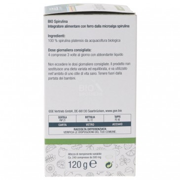BIO SPIRULINA INTEGRATORE ALIMENTARE 240 COMPRESSE GSE BIO SPIRULINA INTEGRATORE ALIMENTARE 240 COMPRESSE GSE