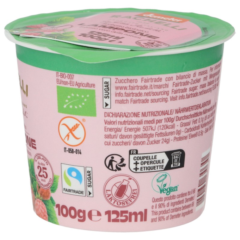 Sorbetto ai Lamponi Biodinamico in coppetta