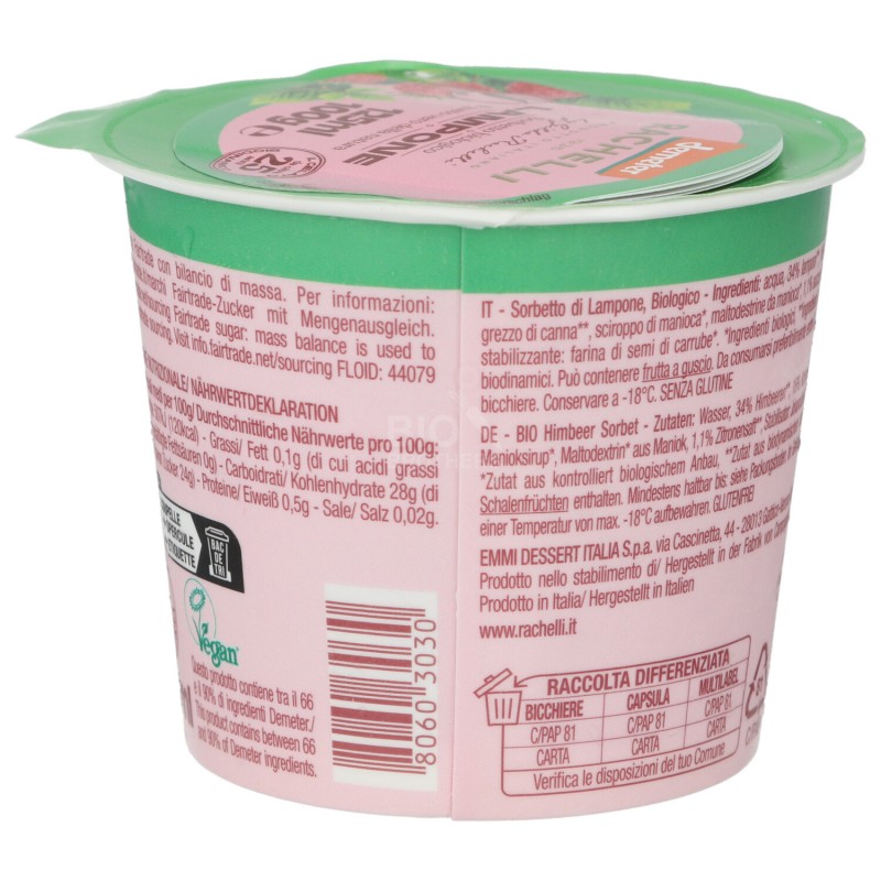 Sorbetto ai Lamponi Biodinamico in coppetta