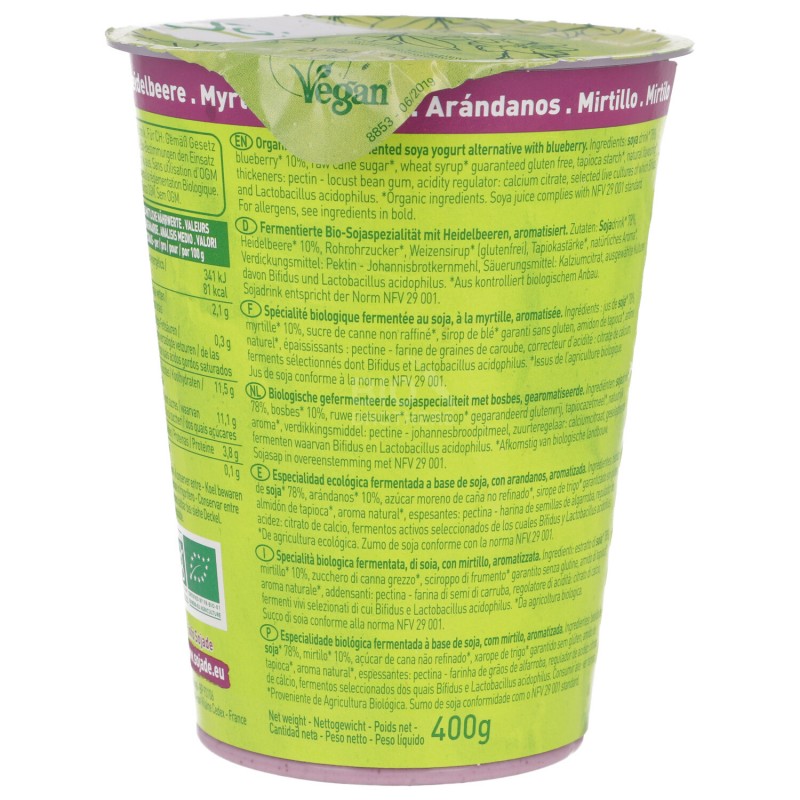 Dessert di  Soia al Mirtillo