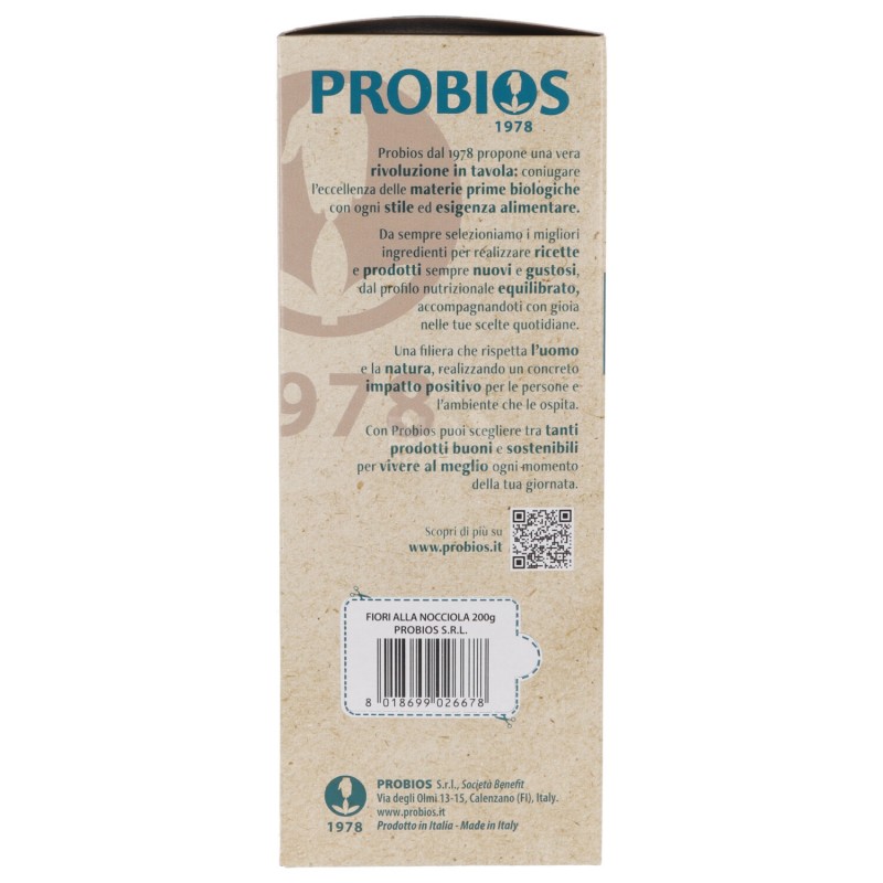 BISCOTTI SENZA ZUCCHERI FIORI ALLA NOCCIOLA BIOLOGICI 200G PROBIOS