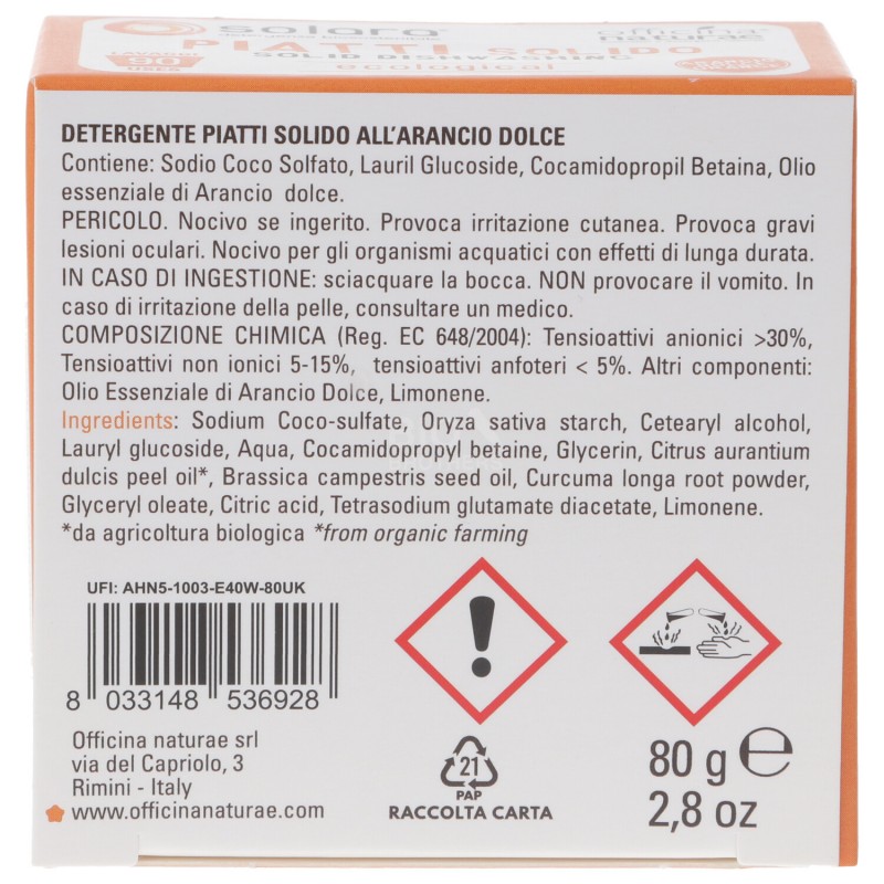 DET.PIATTI SOLIDO ARANCIO ECO 80G SOLARA