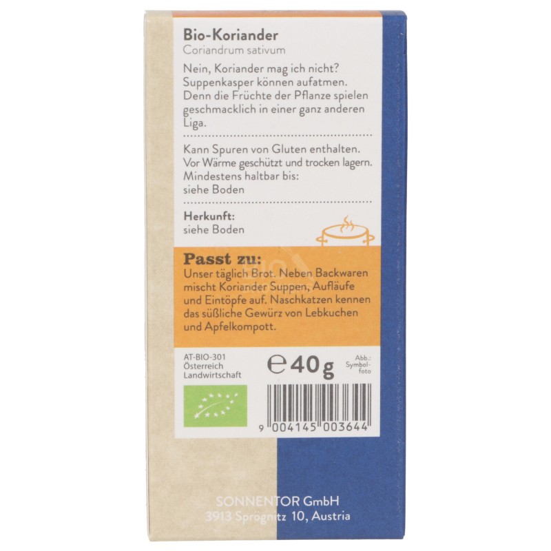 Coriandolo in polvere biologico