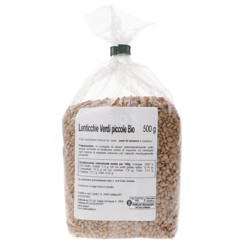 LENTICCHIE VERDI BIO S/GLUT. 500GR