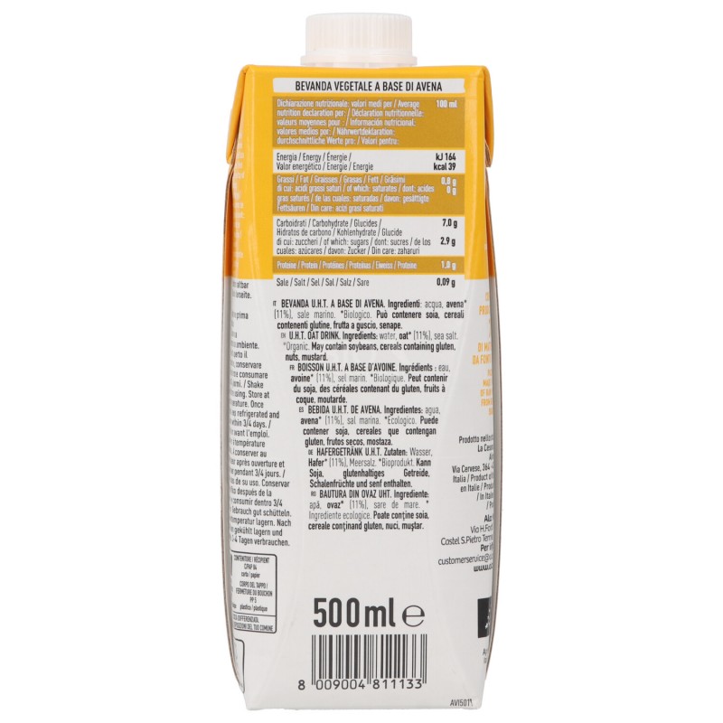 Bevanda di avena biologica