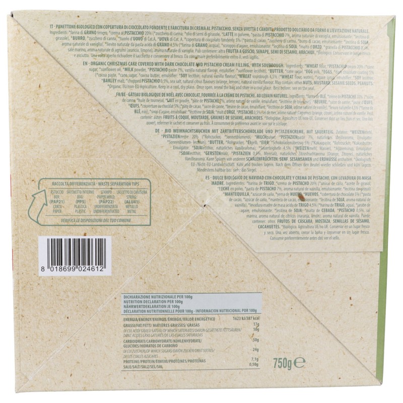 PANETTONE CIOCCOLATO&PISTACCHIO 750G