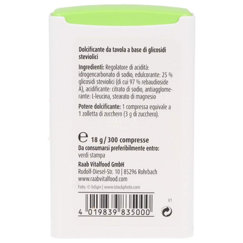 Dolcificante a base di Stevia in compresse