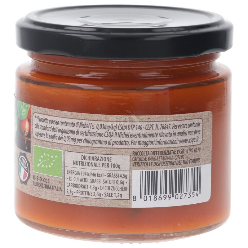 Sugo al Basilico Nickel free biologico