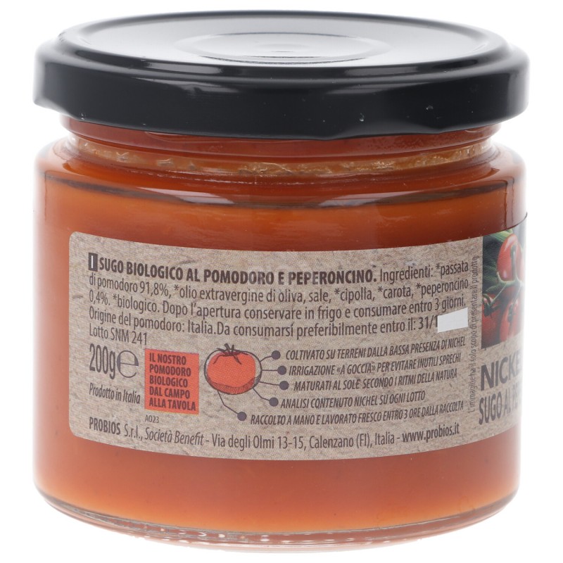 Sugo al Peperoncino Nickel free biologico