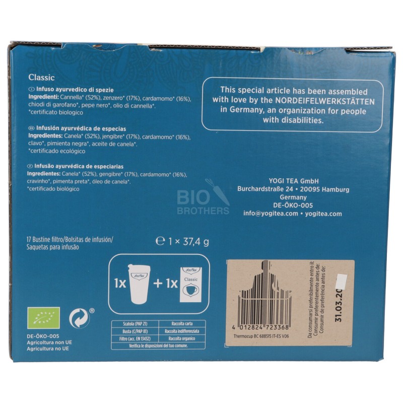 THERMO CUP E INFUSO BIO AYURV. YOGITEA