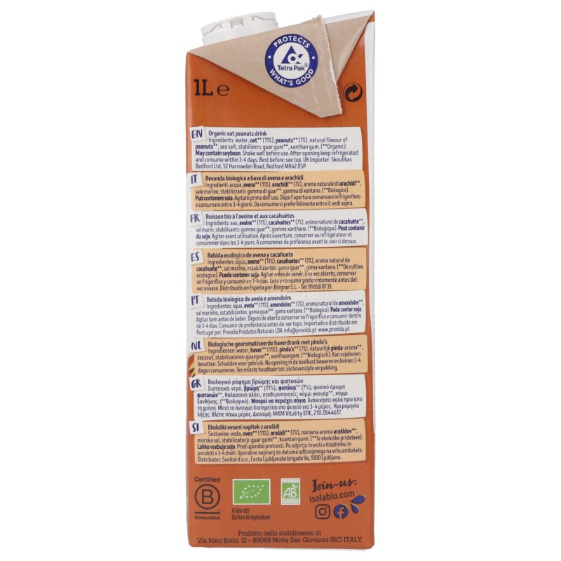 BEV. AVENA ARACHIDI BIO 1LT