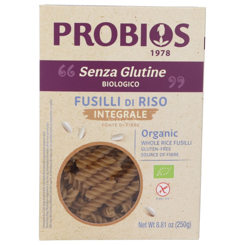 Fusilli di riso integrale Bio senza glutine