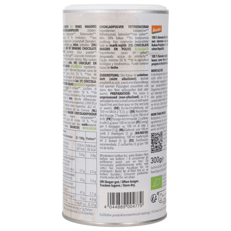 Cioccolato da bere 55% cacao demeter in scagliette