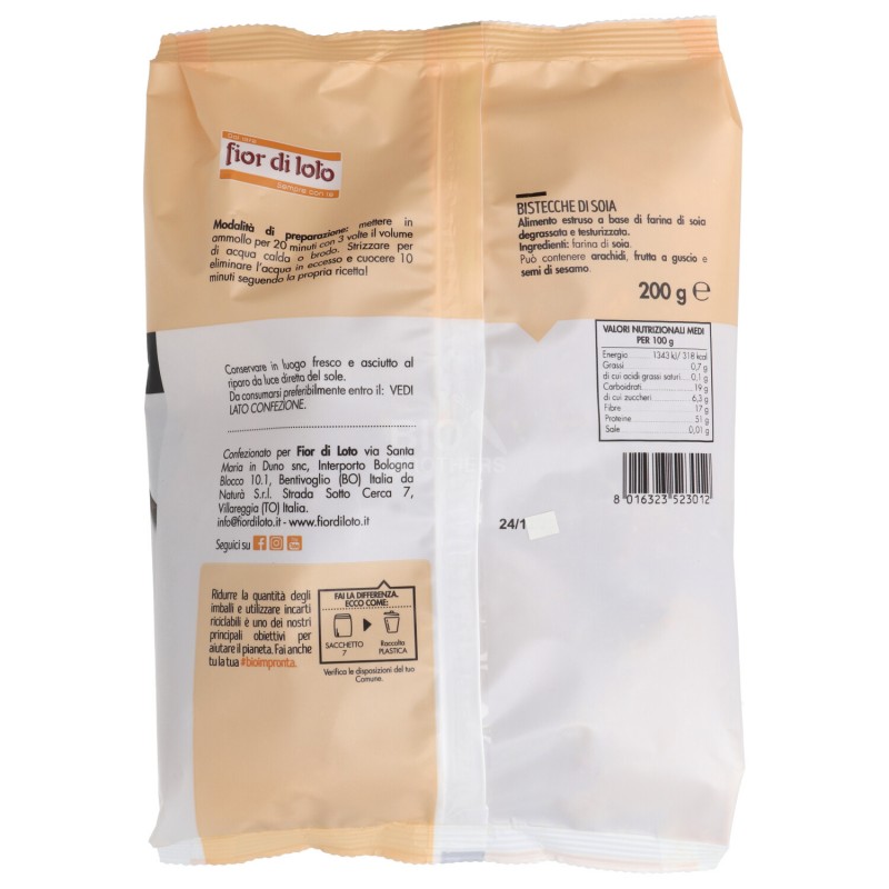 Bistecche di Soia testurizzata estruse da reidratare