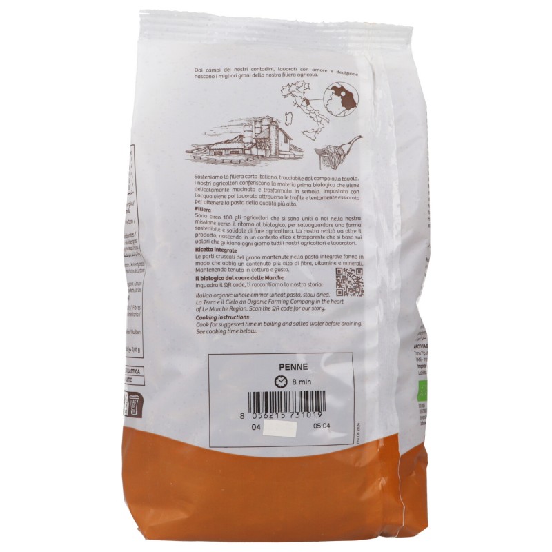 Penne 100% farro integrale biologiche