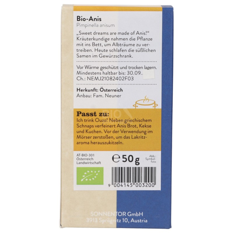 Anice in Semi biologico