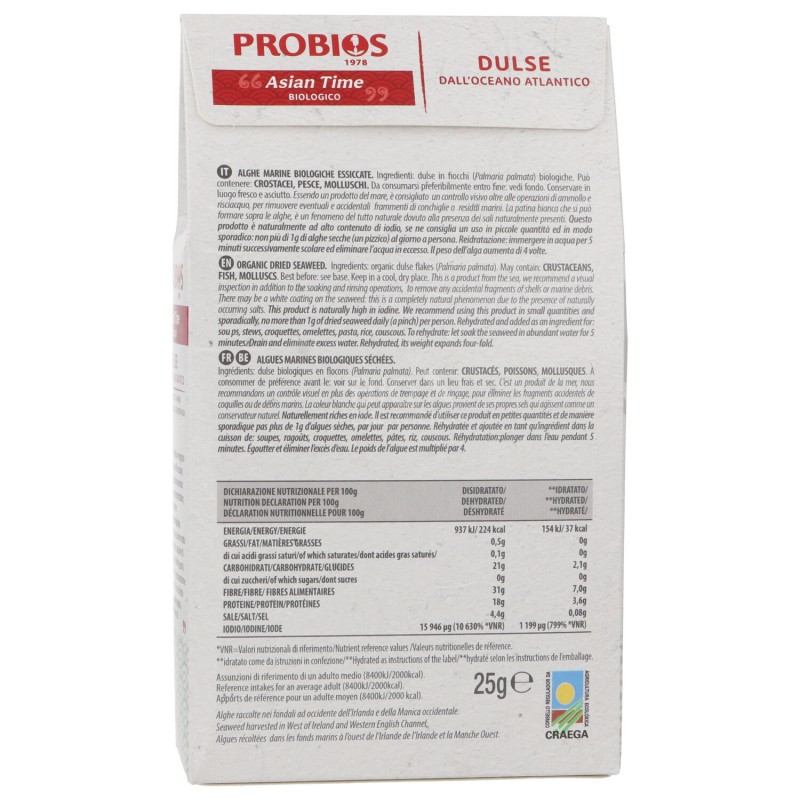 Dulse alghe bio dell'oceano atlantico