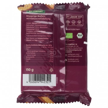 WAFER AL CACAO BIO 150G B.COMPANY WAFER AL CACAO BIO 150G B.COMPANY