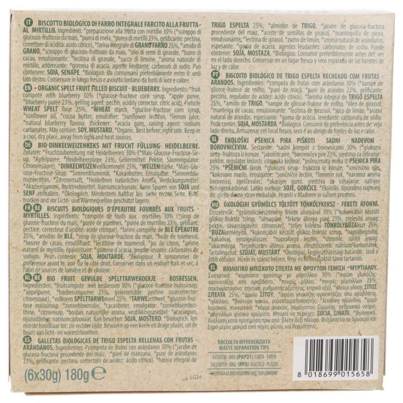 Farro Delizia Mirtillo Biscotti ripieni biologici