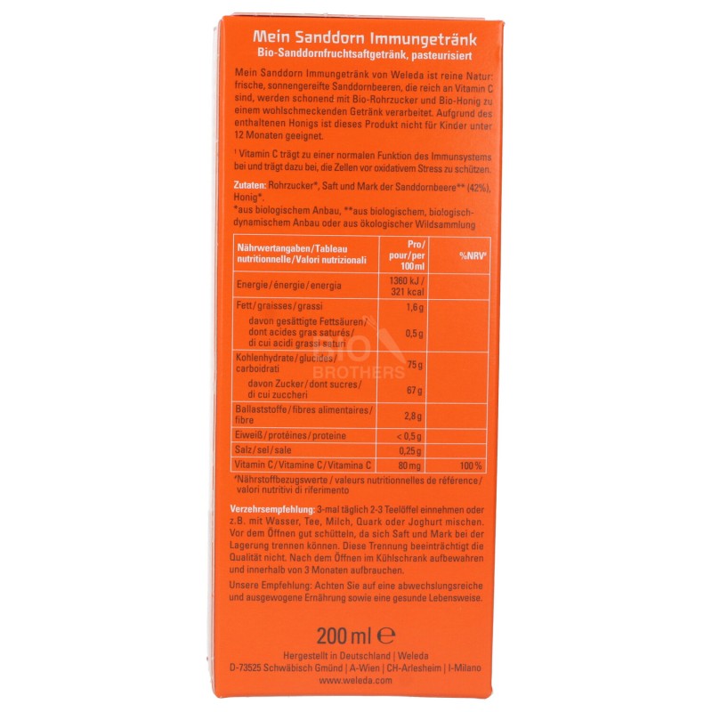 La Mia Bevanda Immunitaria all'Olivello Spinoso Bio dolcificata