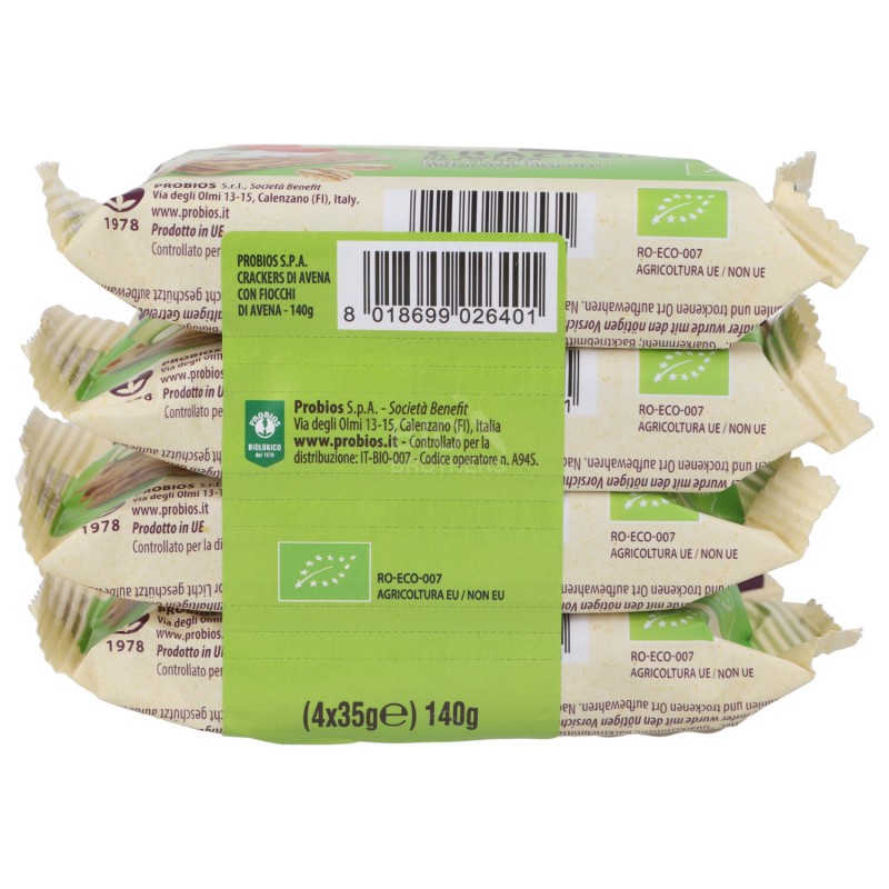 Crackers di Avena Senza Glutine biologici