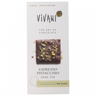 CIOCC.ESPRESSO PISTACCHIO DARK 75% VEGAN 80G CIOCC.ESPRESSO PISTACCHIO DARK 75% VEGAN 80G
