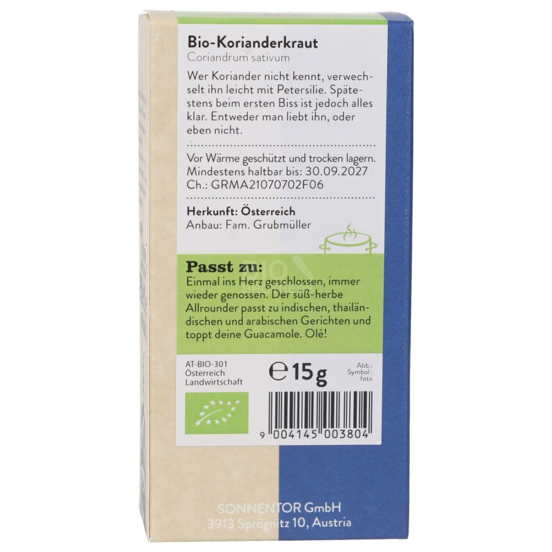 Foglie di Coriandolo secco biologico