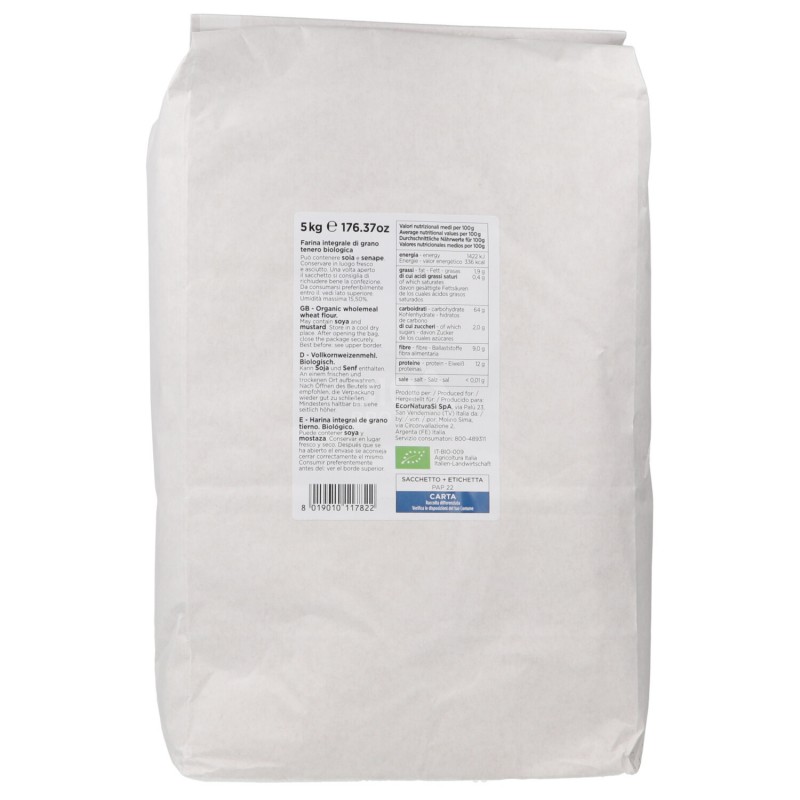 Farina Integrale di Grano tenero macinata a pietra Bioogica formato XL