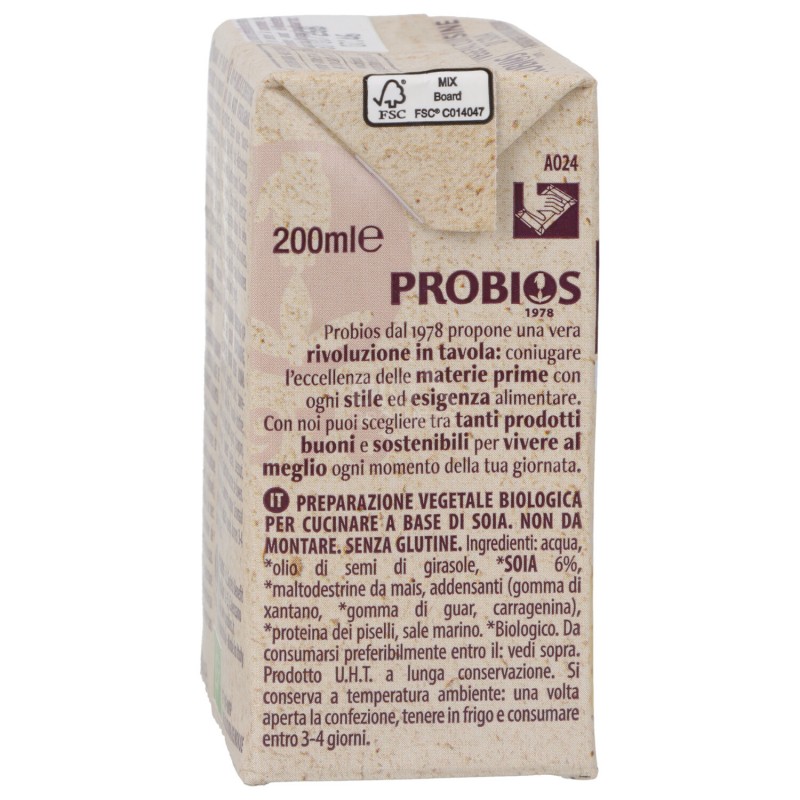 Vegetal Cuisine crema di Soia per cucinare biologica