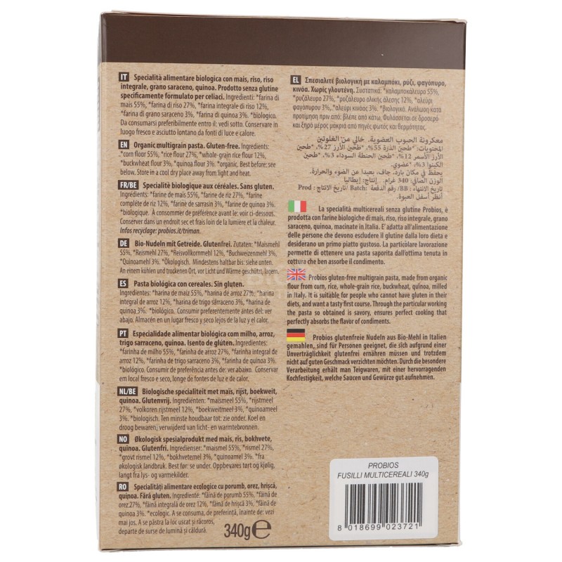 Fusilli Senza Glutine Multicereali biologici