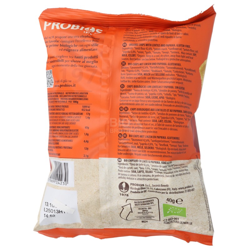 Chips di Lenticchie gusto Paprika Bio snack