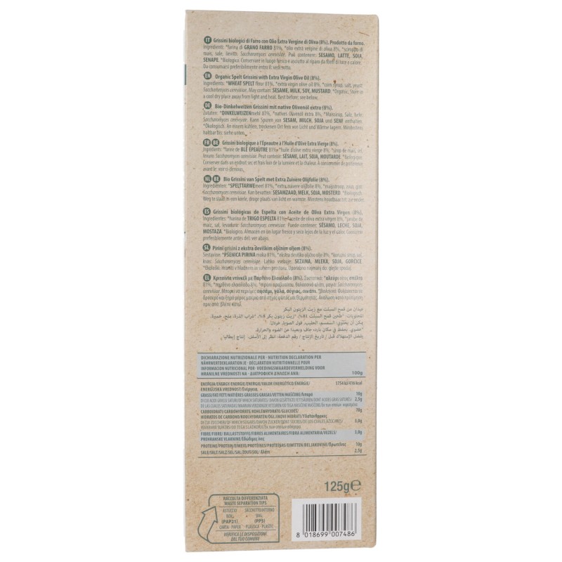 Grissini di farro Biologici con olio evo