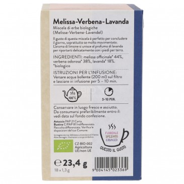 TISANA MELISSA VERBENA LAVANDA BIO FILTRI SNN TISANA MELISSA VERBENA LAVANDA BIO FILTRI SNN