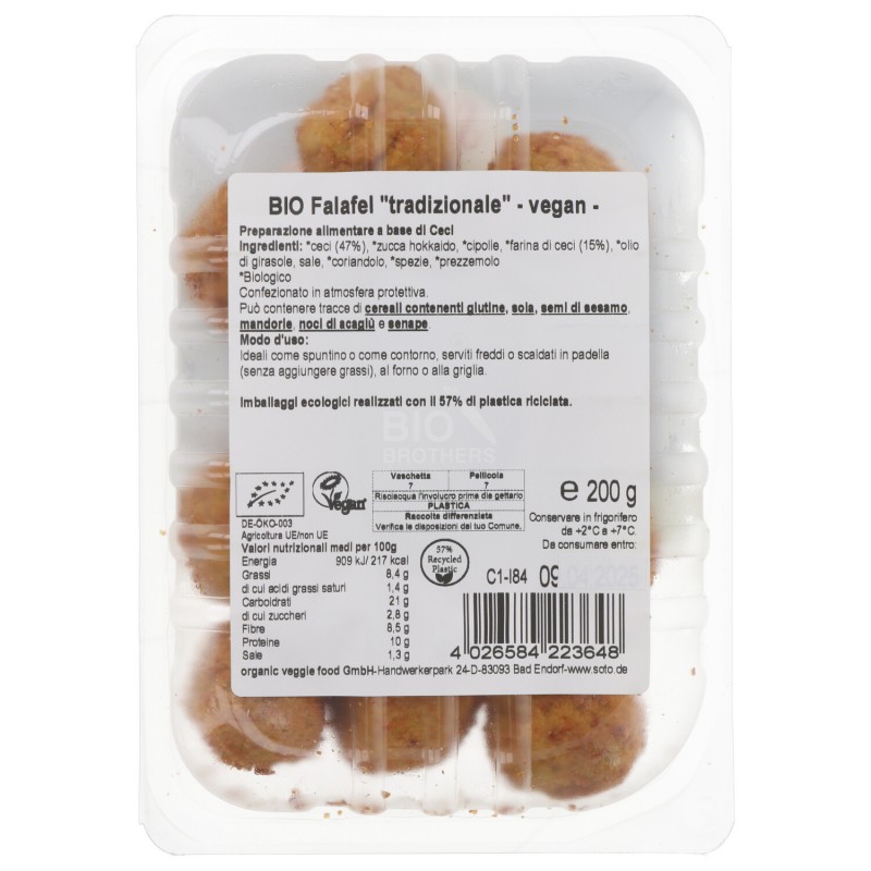 BIO FALAFEL TRADIZIONALI 220GR SOTO