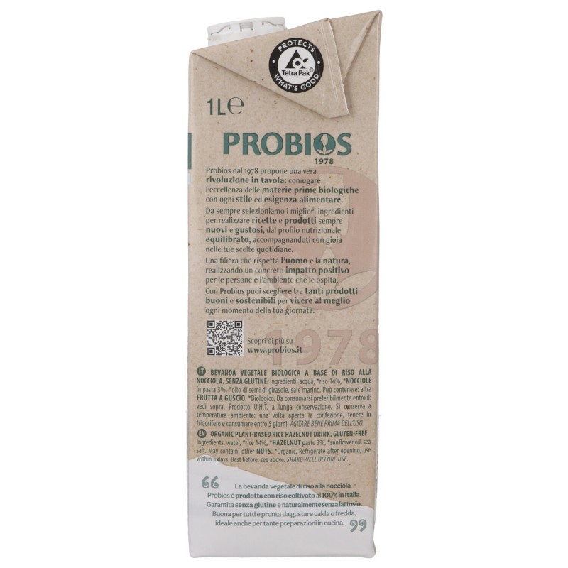 Rice&Rice bevanda vegetale Riso & Nocciola