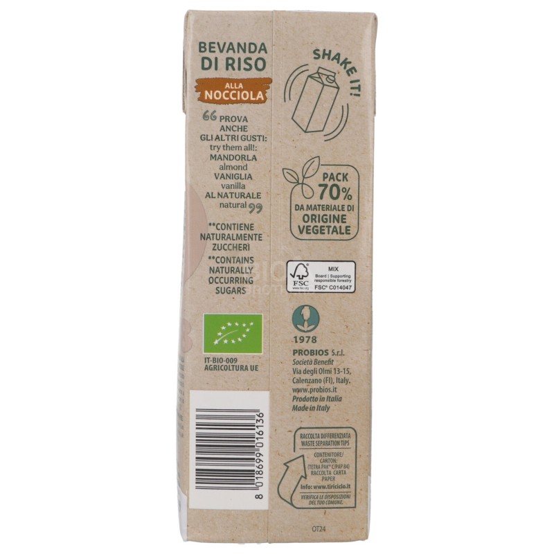 Rice&Rice bevanda vegetale Riso & Nocciola