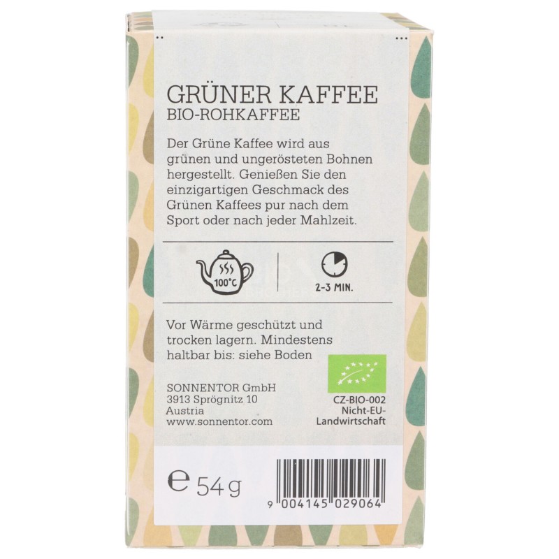 Infuso 100% caffè verde non tostato filtri