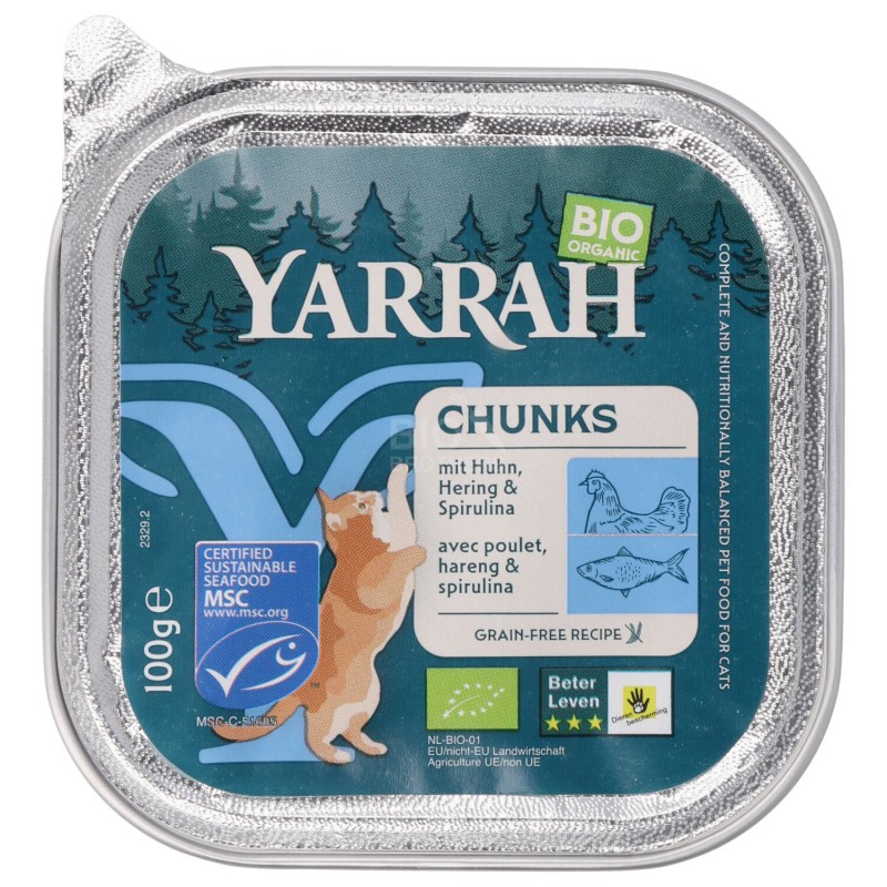 BOCCONCINI PER GATTO AL POLLO & ARINGHE 100GR YARRAH