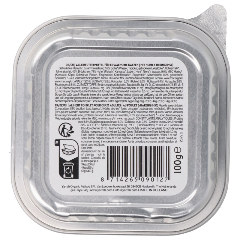 BOCCONCINI PER GATTO AL POLLO & ARINGHE 100GR YARRAH