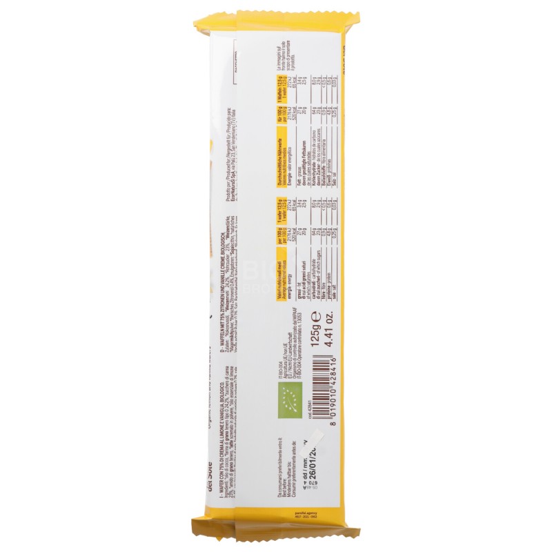 WAFER VANIGLIA E LIMONE 125GR BIO