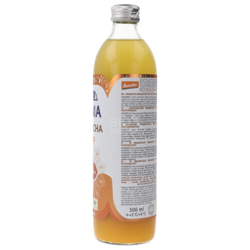 Kombucha Mango bevanda fermentata non pastorizzata Bio Demeter
