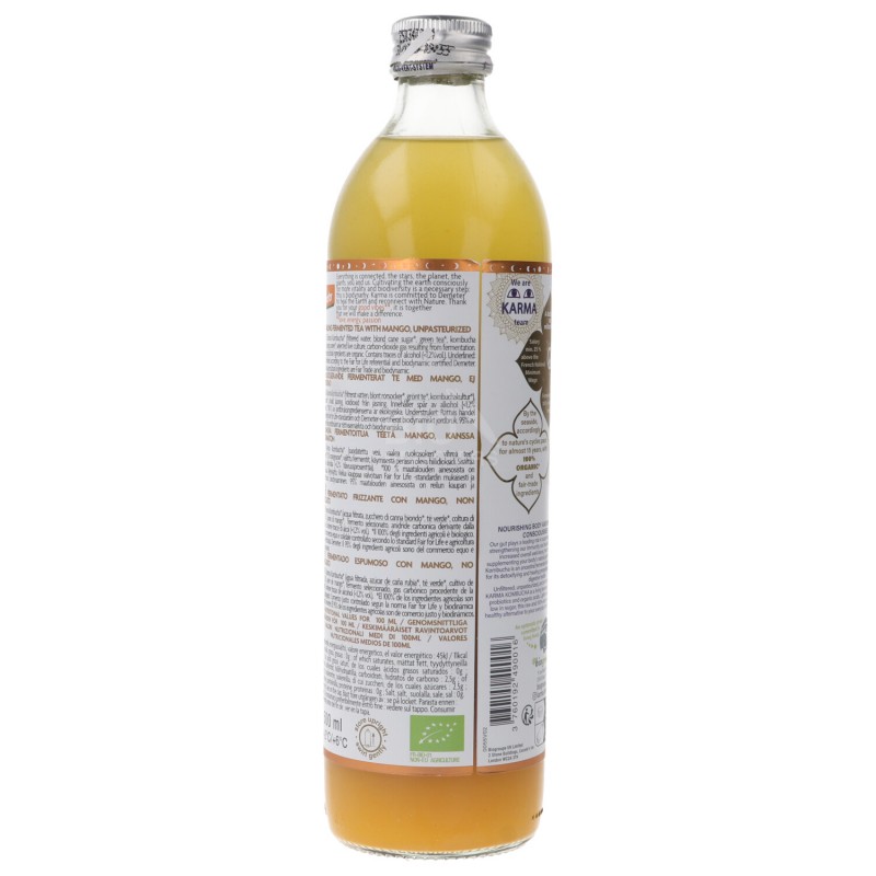 Kombucha Mango bevanda fermentata non pastorizzata Bio Demeter