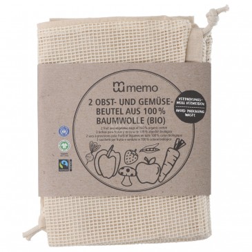 SACCHETTO ORTOFRUTTA IN COTONE 2PZ MEMO SACCHETTO ORTOFRUTTA IN COTONE 2PZ MEMO