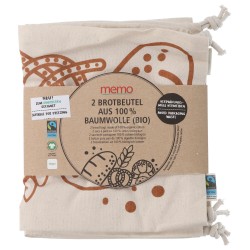 SACCHETTO PANE IN COTONE 35X40CM 2PZ MEMO