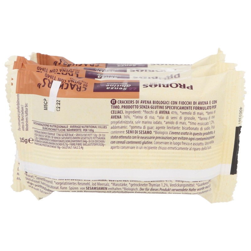 CRACKERS TIMO AVENA BIO S/G 4X35G PROBIOS
