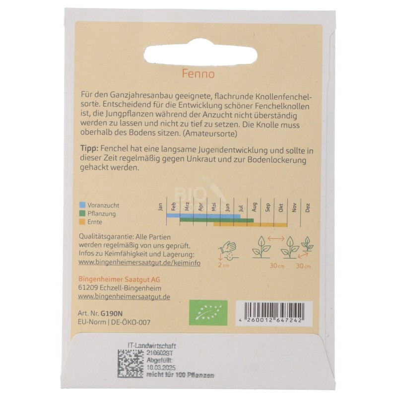 Finocchio varietà Fenno Sementi Bio per l'orto